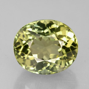2.92 ct Green Tourmaline Gemstone, Tourmaline Gem in Oval Facet Shape for Sale.