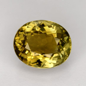 4.00 ct Yellow Tourmaline Gemstone, Tourmaline Gem in Oval Facet Shape for Sale.
