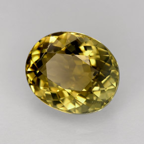 4.00 ct Yellow Tourmaline Stone, Natural Tourmaline in Oval Facet Shape for Sale