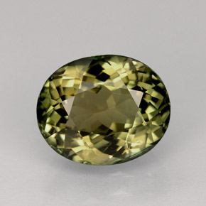 3.43 ct Green Tourmaline Gemstone, Tourmaline Gem in Oval Facet Shape for Sale.