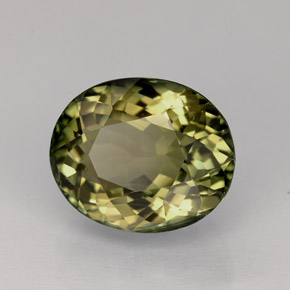 3.43 ct Green Tourmaline Stone, Natural Tourmaline in Oval Facet Shape for Sale
