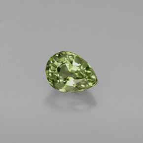 0.73 ct Green Tourmaline Gemstone, Tourmaline Gem in Pear Facet Shape for Sale.