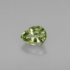 0.73 ct Green Tourmaline Stone, Natural Tourmaline in Pear Facet Shape for Sale