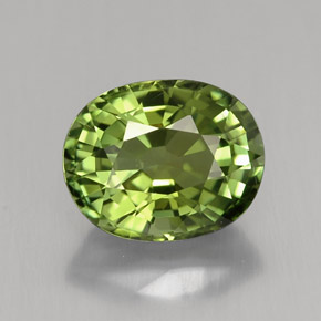 2.37 ct Green Tourmaline Gemstone, Tourmaline Gem in Oval Facet Shape for Sale.
