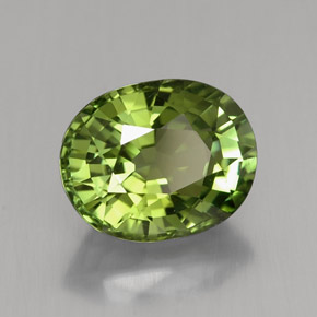 2.37 ct Green Tourmaline Stone, Natural Tourmaline in Oval Facet Shape for Sale