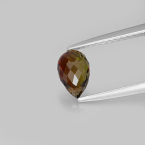 0.89 ct Orange Tourmaline Stone, Natural Tourmaline in Briolette with Hole Shape for Sale
