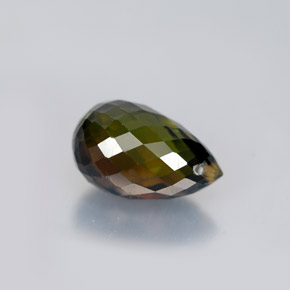 1.98 ct Multicolor Tourmaline Gemstone, Tourmaline Gem in Briolette with Hole Shape for Sale.