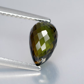 1.98 ct Multicolor Tourmaline Stone, Natural Tourmaline in Briolette with Hole Shape for Sale
