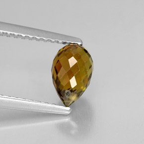 1.20 ct Orange Tourmaline Stone, Natural Tourmaline in Briolette with Hole Shape for Sale