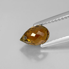 Tourmaline Gemstone in 7.4 x 4.9 mm Size for Sale, Tourmaline Stone in Greenish Orange Color