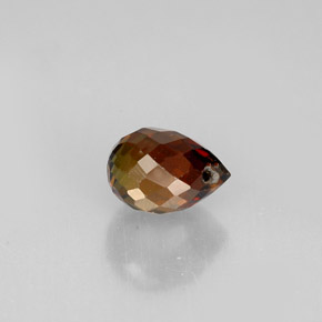 0.62 ct Orange Tourmaline Gemstone, Tourmaline Gem in Briolette with Hole Shape for Sale.