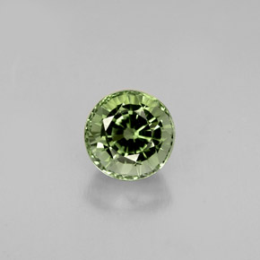 1.01 ct Green Tourmaline Gemstone, Tourmaline Gem in Round Facet Shape for Sale.