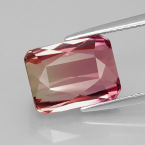 5.54 ct Bi-color Tourmaline Gemstone, Tourmaline Gem in Octagon / Scissor Cut Shape for Sale.
