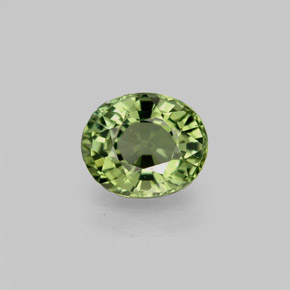 1.21 ct Green Tourmaline Gemstone, Tourmaline Gem in Oval Facet Shape for Sale.
