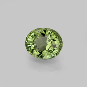 1.21 ct Green Tourmaline Stone, Natural Tourmaline in Oval Facet Shape for Sale