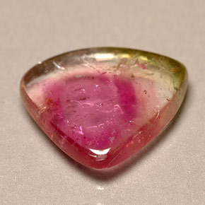 3.30 ct Bi-color Tourmaline Gemstone, Tourmaline Gem in Sliced Crystal Shape for Sale.
