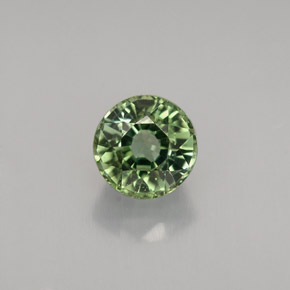 1.08 ct Green Tourmaline Gemstone, Tourmaline Gem in Round Facet Shape for Sale.