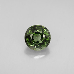 1.18 ct Green Tourmaline Gemstone, Tourmaline Gem in Round Facet Shape for Sale.
