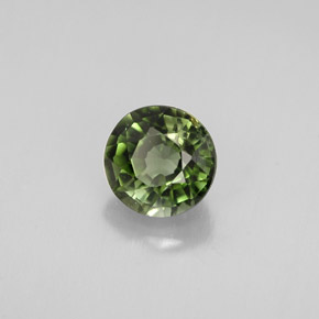 1.18 ct Green Tourmaline Stone, Natural Tourmaline in Round Facet Shape for Sale