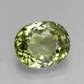 4.12 ct Green Tourmaline Gemstone, Tourmaline Gem in Oval Facet Shape for Sale.
