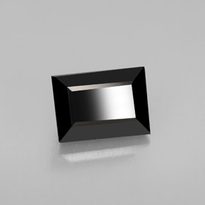 1.69 ct Black Tourmaline Stone, Natural Tourmaline in Baguette Facet Shape for Sale