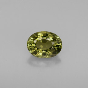 0.91 ct Green Tourmaline Gemstone, Tourmaline Gem in Oval Facet Shape for Sale.