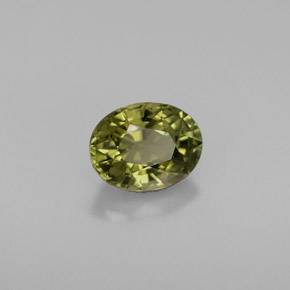 0.91 ct Green Tourmaline Stone, Natural Tourmaline in Oval Facet Shape for Sale