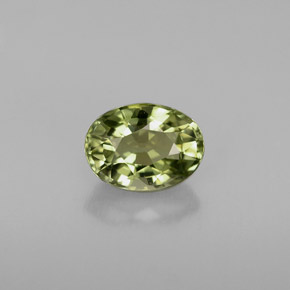 0.95 ct Green Tourmaline Gemstone, Tourmaline Gem in Oval Facet Shape for Sale.