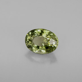 0.95 ct Green Tourmaline Stone, Natural Tourmaline in Oval Facet Shape for Sale
