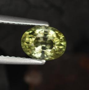0.96 ct Green Tourmaline Gemstone, Tourmaline Gem in Oval Facet Shape for Sale.