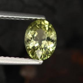 0.96 ct Green Tourmaline Stone, Natural Tourmaline in Oval Facet Shape for Sale