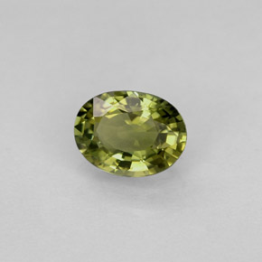 0.88 ct Green Tourmaline Stone, Natural Tourmaline in Oval Facet Shape for Sale