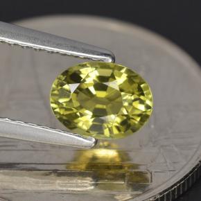 0.79 ct Green Tourmaline Gemstone, Tourmaline Gem in Oval Facet Shape for Sale.