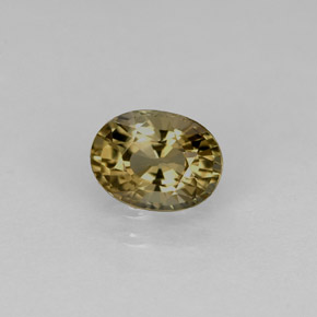 0.89 ct Yellow Tourmaline Gemstone, Tourmaline Gem in Oval Facet Shape for Sale.