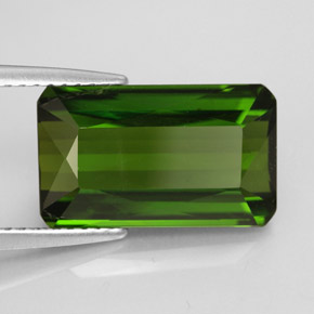 5.57 ct Green Tourmaline Stone, Natural Tourmaline in Octagon Facet Shape for Sale