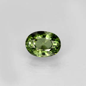 1.11 ct Green Tourmaline Gemstone, Tourmaline Gem in Oval Facet Shape for Sale.