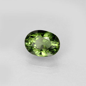 1.11 ct Green Tourmaline Stone, Natural Tourmaline in Oval Facet Shape for Sale