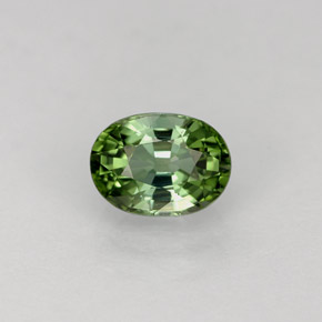 1.08 ct Green Tourmaline Gemstone, Tourmaline Gem in Oval Facet Shape for Sale.