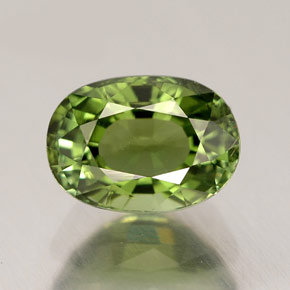 1.09 ct Green Tourmaline Gemstone, Tourmaline Gem in Oval Facet Shape for Sale.