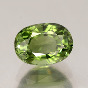 1.09 ct Green Tourmaline Stone, Natural Tourmaline in Oval Facet Shape for Sale