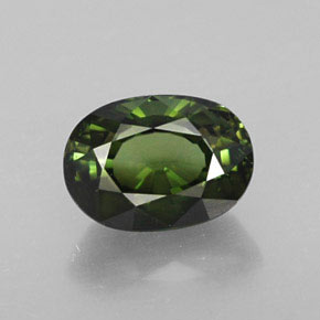 1.09 ct Green Tourmaline Gemstone, Tourmaline Gem in Oval Facet Shape for Sale.