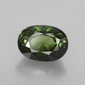 1.09 ct Green Tourmaline Stone, Natural Tourmaline in Oval Facet Shape for Sale