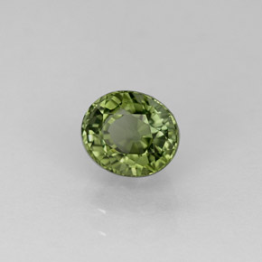 0.93 ct Green Tourmaline Stone, Natural Tourmaline in Oval Facet Shape for Sale