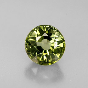 1.06 ct Green Tourmaline Gemstone, Tourmaline Gem in Round Facet Shape for Sale.