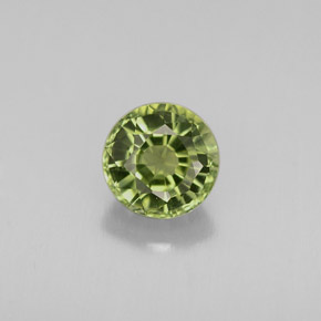 0.86 ct Green Tourmaline Gemstone, Tourmaline Gem in Round Facet Shape for Sale.