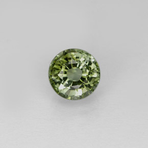 1.10 ct Green Tourmaline Gemstone, Tourmaline Gem in Round Facet Shape for Sale.