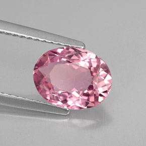 1.83 ct Pink Tourmaline Stone, Natural Tourmaline in Oval Facet Shape for Sale