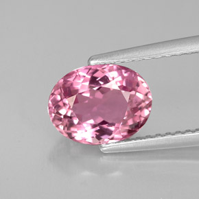 1.89 ct Pink Tourmaline Gemstone, Tourmaline Gem in Oval Facet Shape for Sale.