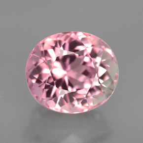 3.37 ct Pink Tourmaline Stone, Natural Tourmaline in Oval Facet Shape for Sale