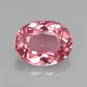 2.07 ct Pink Tourmaline Gemstone, Tourmaline Gem in Oval Facet Shape for Sale.